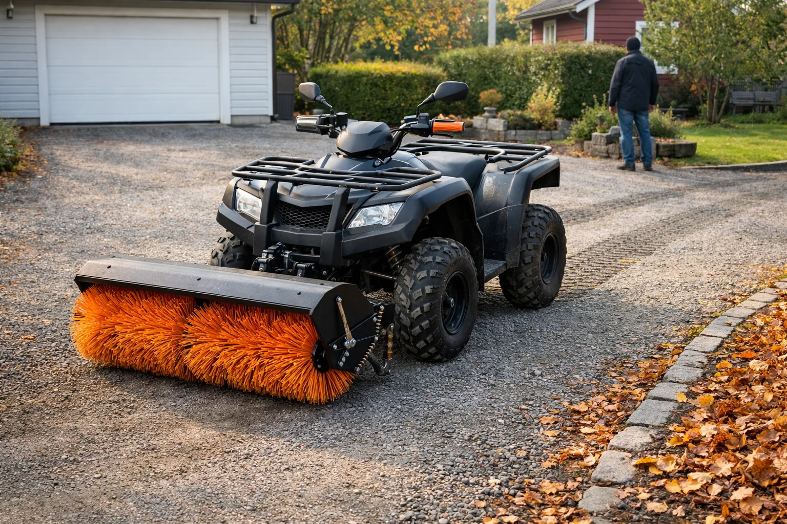 Sopvals monterad på en traktor